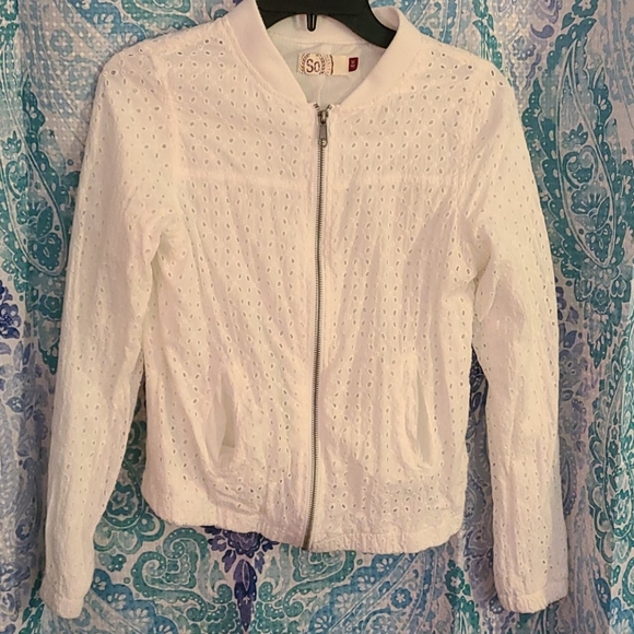 SO Jackets & Blazers - 100% cotton eyelet bomber jacket